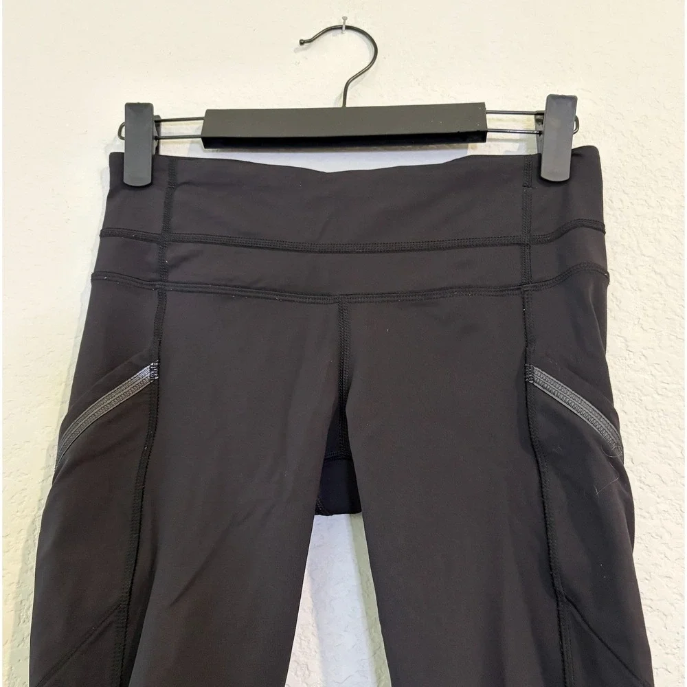 Lululemon Run Speed Track Crop Black Leggings SIZE 4